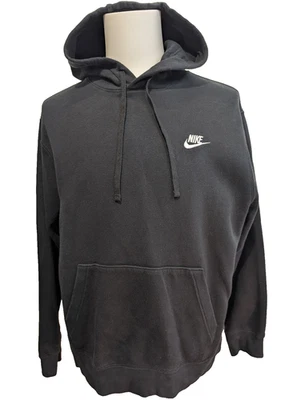 Sweat à Capuche Nike Noir - Logo Brodé Blanc - Coton Épais Premium - Taille L - Photo 1/4