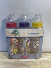 New Vintage 3 Gerber Baby Bottles Baby Looney Tunes 9 oz. 1998 Unopened