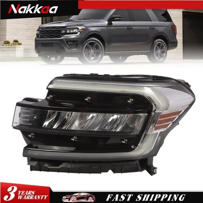 Full LED Headlight For 2022-2024 Ford Expedition W/ Chrome trim strip Left Side