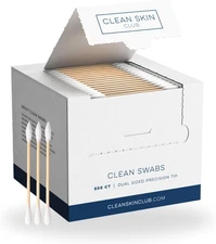 Clean Swabs | 500CT | One Pointed Tip | Biodegradable + Organic Cotton & Bamboo