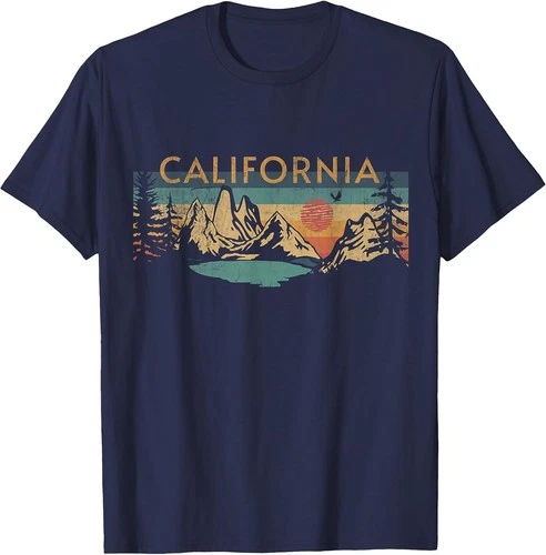 California Retro Sunset Mountains T-Shirt for Men, Women, and Kids video thumbnail