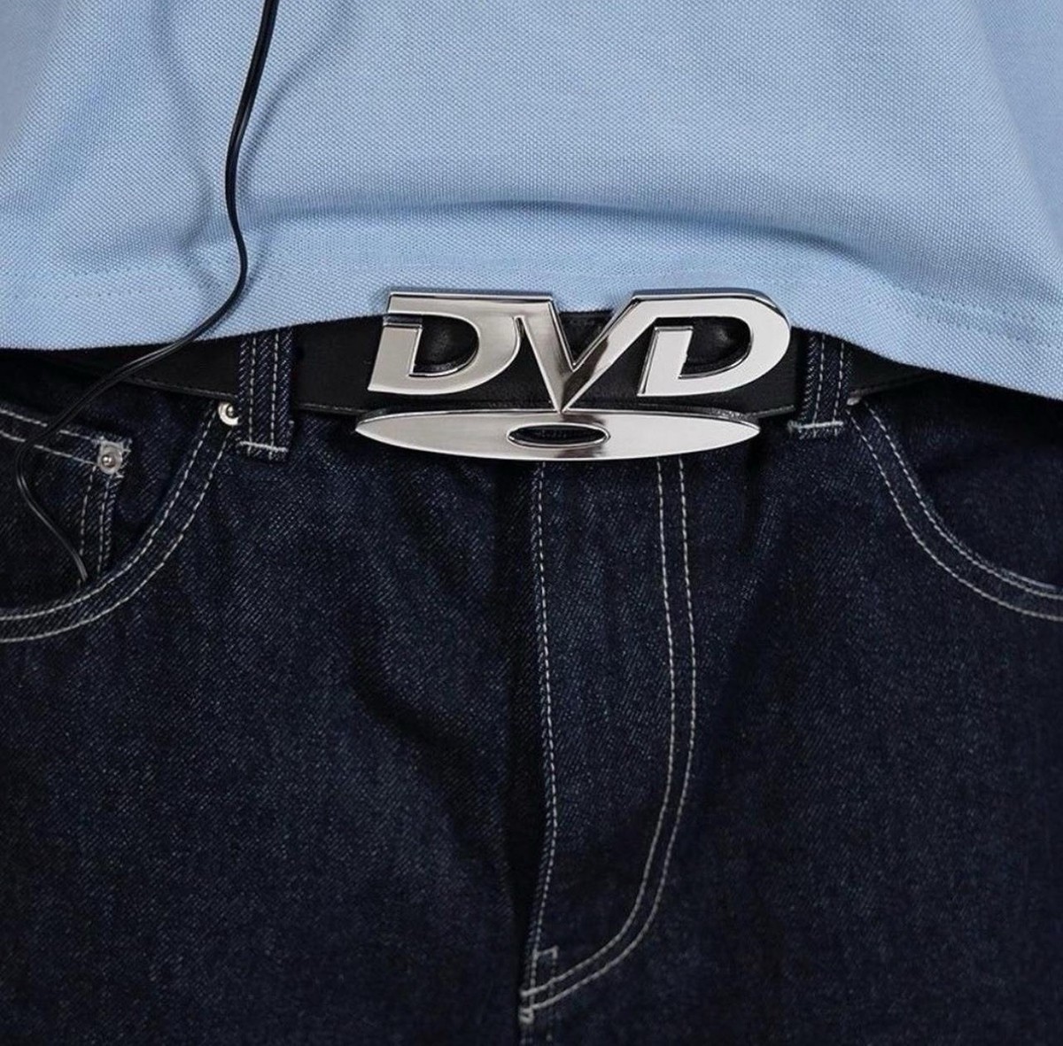 Y2K Black Silver DVD Belt NEW - 90s Punk Rock Grunge Skater Emo