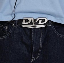 Y2K Black Silver DVD Belt NEW - 90s Punk Rock Grunge Skater Emo Goth Unisex