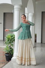 Women Dress Pakistani Top Lehenga Indian Wedding Party 2 piece Readymade Suits