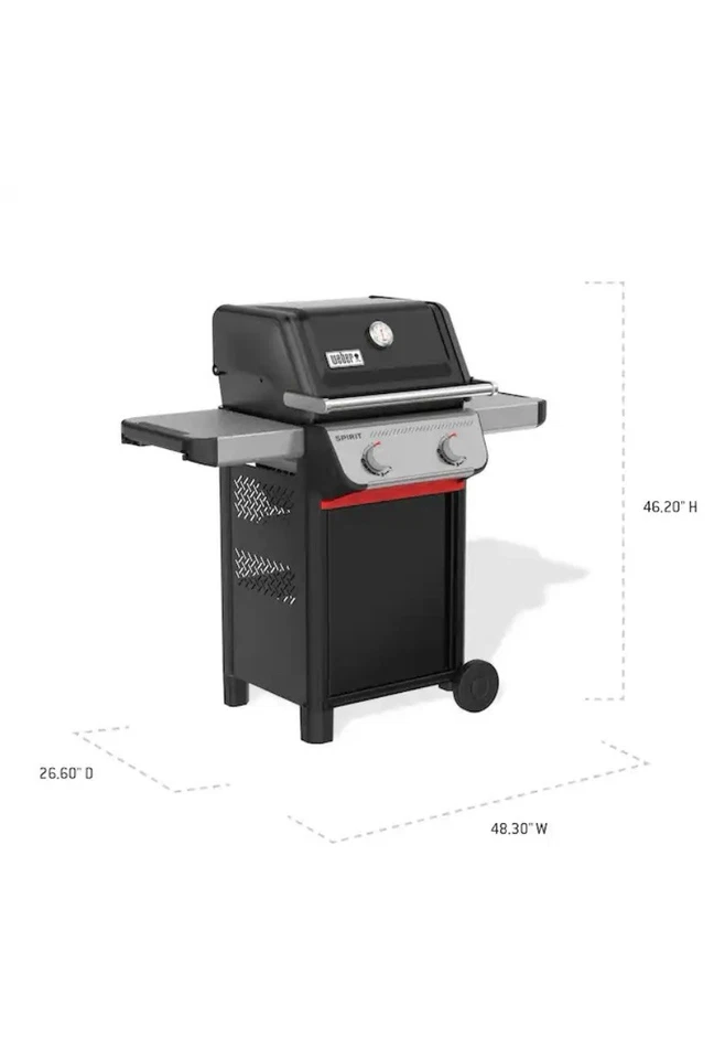 Parrilla de gas propano líquido Weber Spirit E-210 negra de 2 quemadores 1501000 Foto 2 de 3
