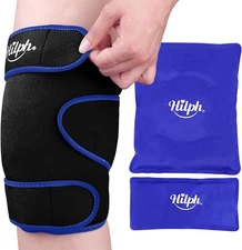 Hilph Large Hot & Cold Knee Therapy Wrap Dual Gel Packs Adjustable Brace Pain Re