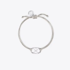 Tory Burch Silver Silver Embrace Ambition Gemini Link Corded Bracelet, 8260-9