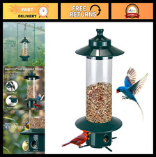 Squirrel-Proof Large Capacity Bird Feeder - 4.8LB Hanging, Weight-Activated, Che