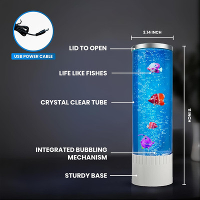 Bubble Lamp | 7 Color Changing LED Lamps | Fake Aquarium Night Light | Artifi...