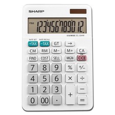 Sharp EL-334WB 12-Digit LCD Large Desktop Calculator with Kick Stand