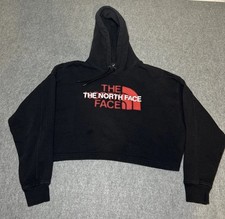 The North Face Black Womens Oversized Cropped Fleece Hoodie Women s Medium Logo