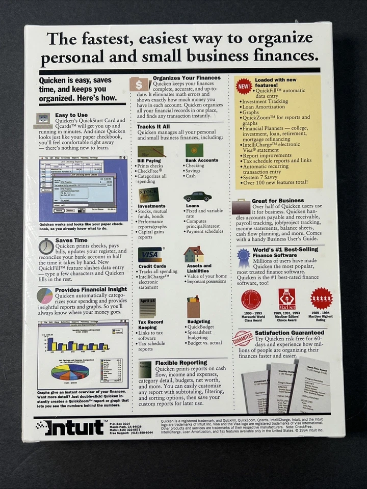 Intuit Quicken Version 4 For Macintosh - Brand New Sealed In Box - 3.5” Floppy - Image 3 of 3