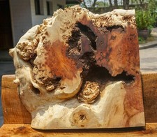 Gold AMBOYNA BURL LUMBER Natural Slab DIY Wood Table Top Live Edge Epoxy Resin