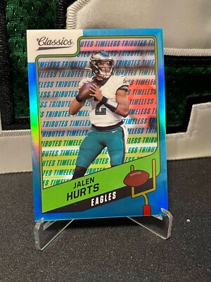 Jalen Hurts # Eagles # 2021 Panini Classics PREMIUM TIMELESS TRIBUTES BLUE /5