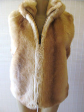 Fuda Beige Mix Reversible Faux Fur Sleeveless Vest Size S - Nwt