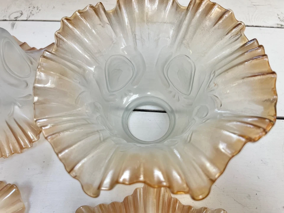 Juego de 4 puntas brillantes ámbar esmerilado vintage con volantes colgantes de luz Foto 4 de 4