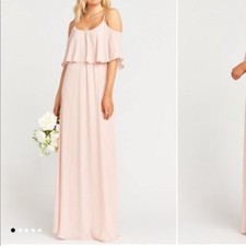 Show Me Your Mumu Womens Size Large Pink Wedding Caitlin Ruffle Maxi Dress