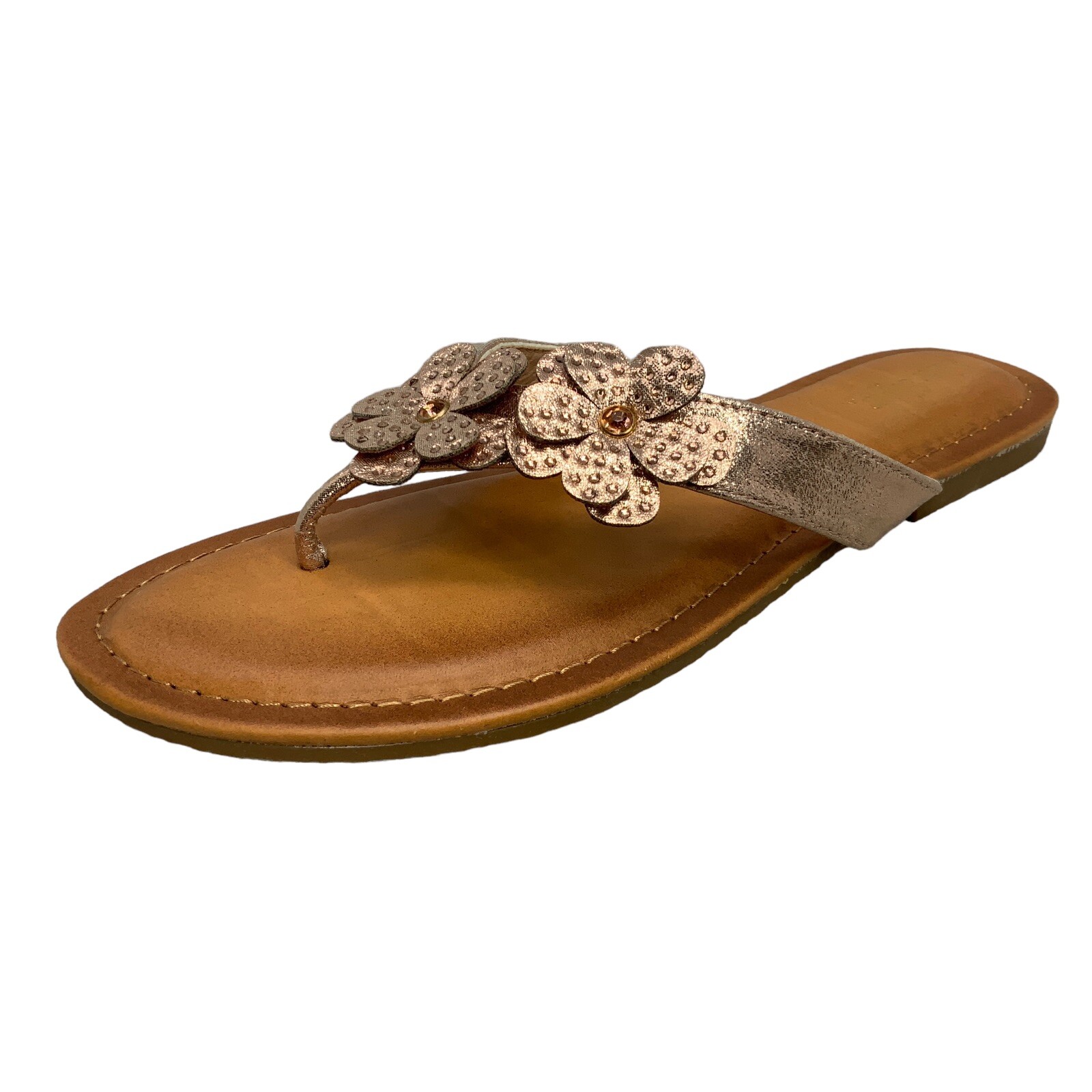 PANTOFOLA D’ORO Ciabatta argento Pinkie Slide oro rosa strass fiore vegan sandalo donna 6M