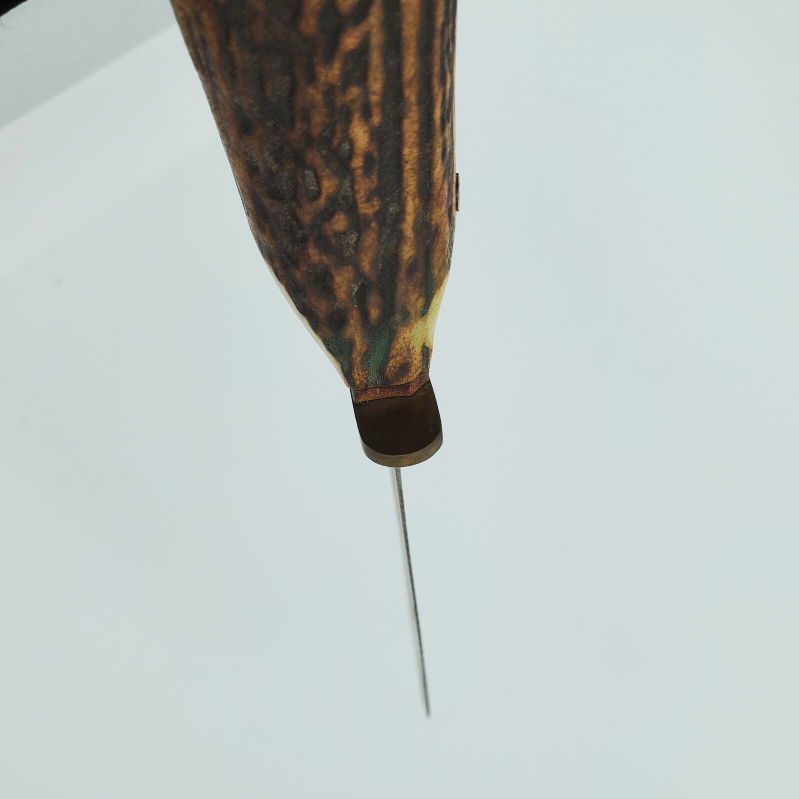 Vintage Handmade German Hunting knife brass bone handle blade scabbard sheath eBay