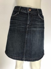 Earnest Sewn Dark Wash Denim Knee Length Jean Skirt Size 25