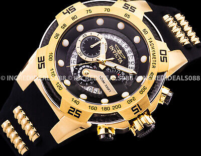 Invicta Men SPEEDWAY CHRONOGRAPH Black Dial Strap 18Kt GOLD Invicta Men SPEEDWAY CHRONOGRAPH Black Dial Strap 18Kt GOLD