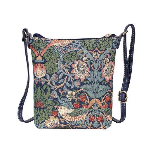 Bolso Bandolera Cartera Poliéster Reciclado William Morris Fresa Ladrón Azul - Imagen 2 de 3