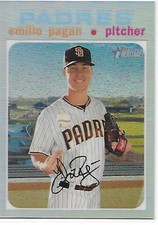 2020 Heritage Baseball HN Chrome Refractors Emilio Pagan 160/571 Padres