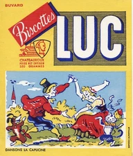 Advertising blotter / BISCOTTES LUC / CHATEAUROUX / Let's dance La Capucine