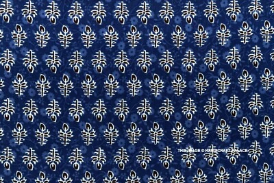 3 Yards Indien Main Imprimé Batik Coton Indigo Dabu Imprimé Bagru - Photo 1/3