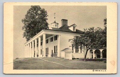 Postcard  General Washington's Mansion Mount Vernon VA copyright 1938