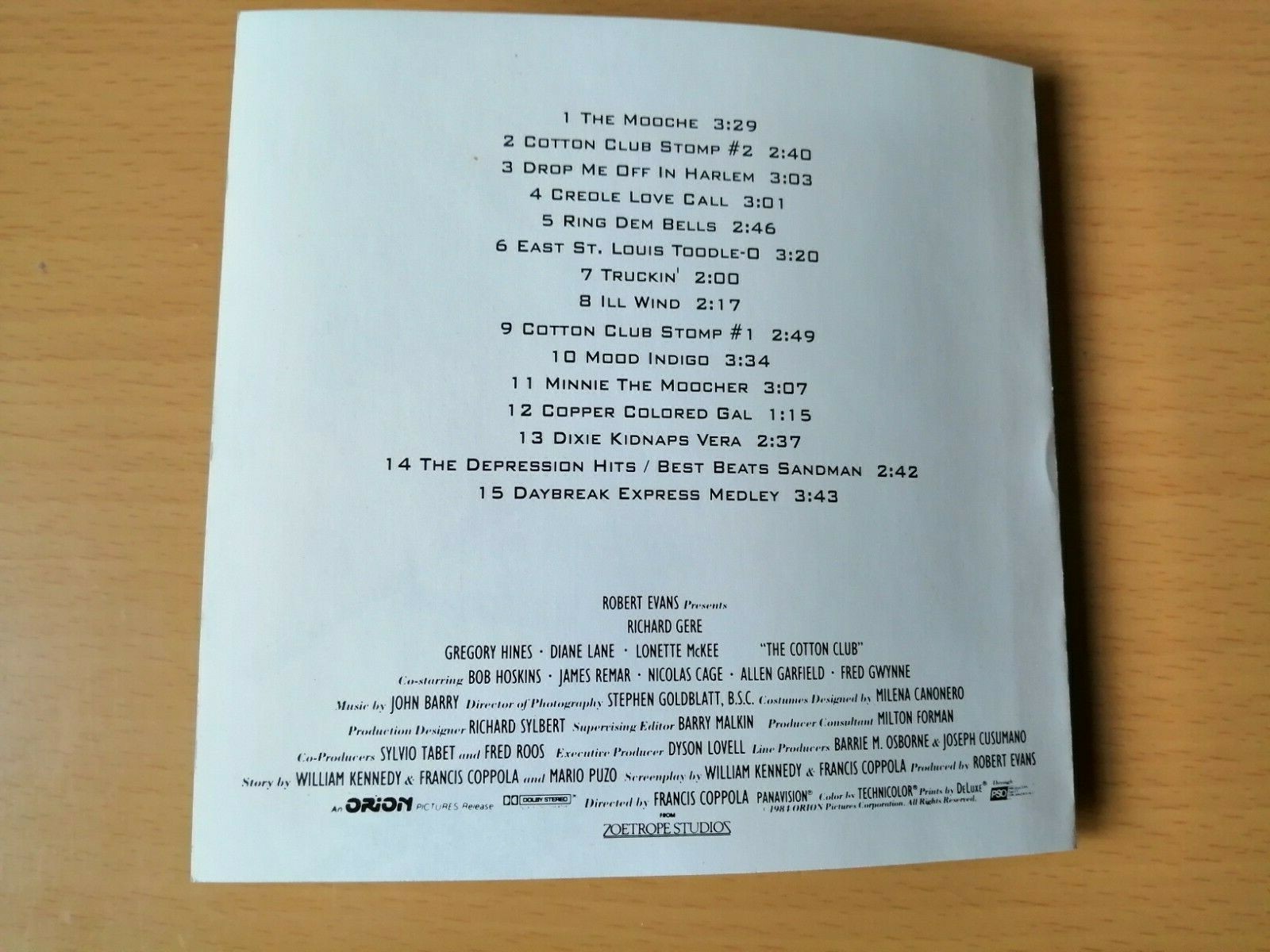 THE COTTON CLUB SOUNDTRACK JOHN BARRY eBay