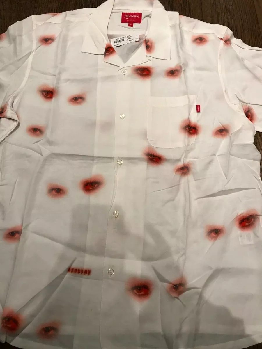 DSWT Supreme FW19 Eyes Rayon S/S Shirt in White Size XLarge 100