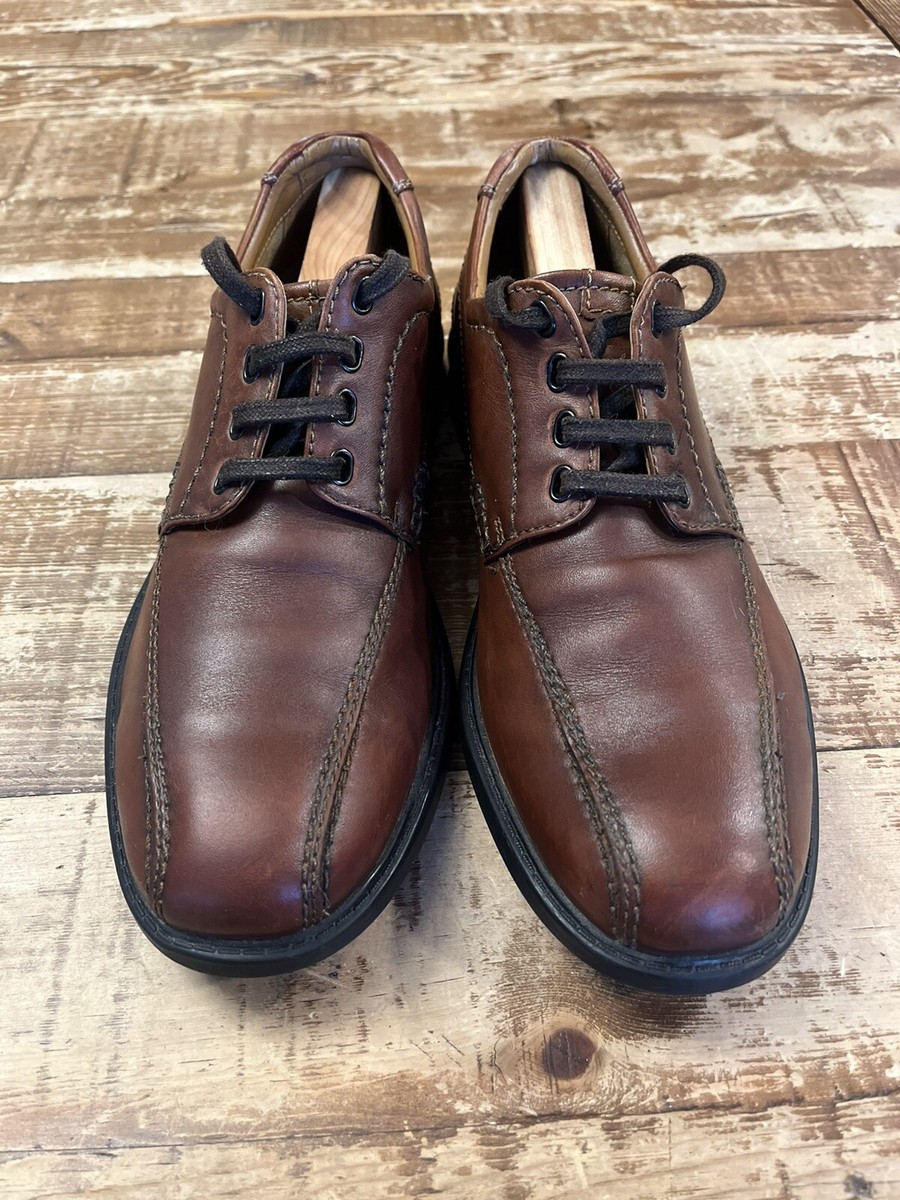 Clarks Oxford Shoes Mens 11.5 Brown Leather Bicycle Toe Lace Up Dress 34249 CLARKS Brown Leather Bicycle Toe Casual Dress Lace-up Oxford  main image 3