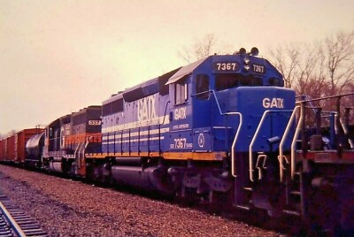 GJ07 ORIGINAL TRAIN ENGINE SLIDE GATX 7367 SD40-2 MOHAWK | eBay