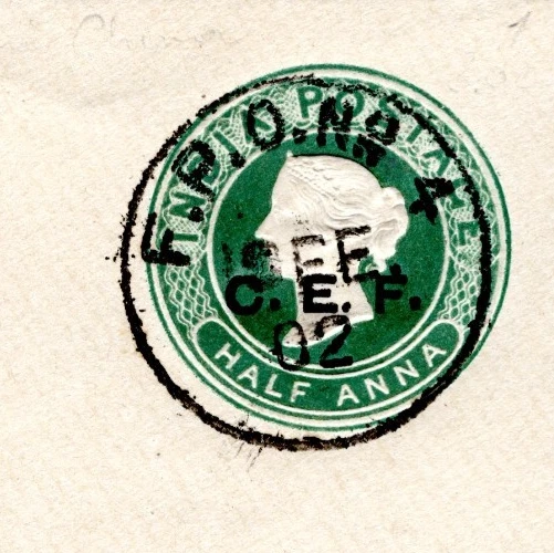 INDIA USED CHINA Cover BOXER REBELLION QV *CEF* Stationery *FPO.4*CDS 1902 MC283 - Image 3 of 4