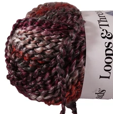 Textured Twist Loops and Thread Yarn Vibrant Night  Knitting Crochet Craft