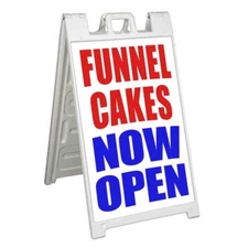 FUNNEL CAKES NOW OPEN Signicade 24x36 Aframe Sidewalk Sign Banner Decal FAIR
