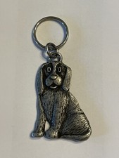Vintage Pewter Hound Dog Beagle Keychain