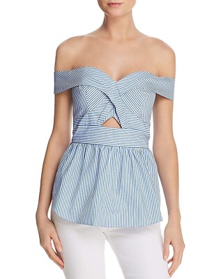 white bardot peplum top