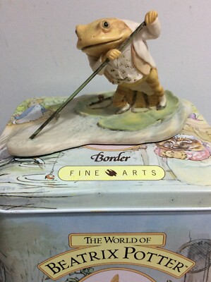 Vintage BORDER FINE ARTS Beatrix Potter Figur BP9 JEREMY FISHER PUNTING