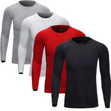 Men's Compression Classic Thermal Underwear Crew Top Winter Warm Tops Shirt US