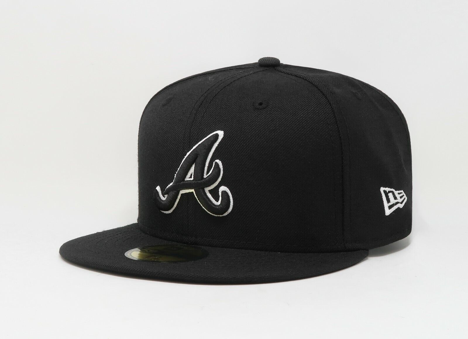 New Era 59Fifty Men Women Hat MLB Basic Atlanta Braves A Black Fitted  Wool Cap