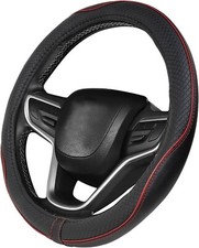 Coprivolante Auto Microfibra Per Fiat 500 500x 500l Panda Bravo Nero Rosso 37 Cm