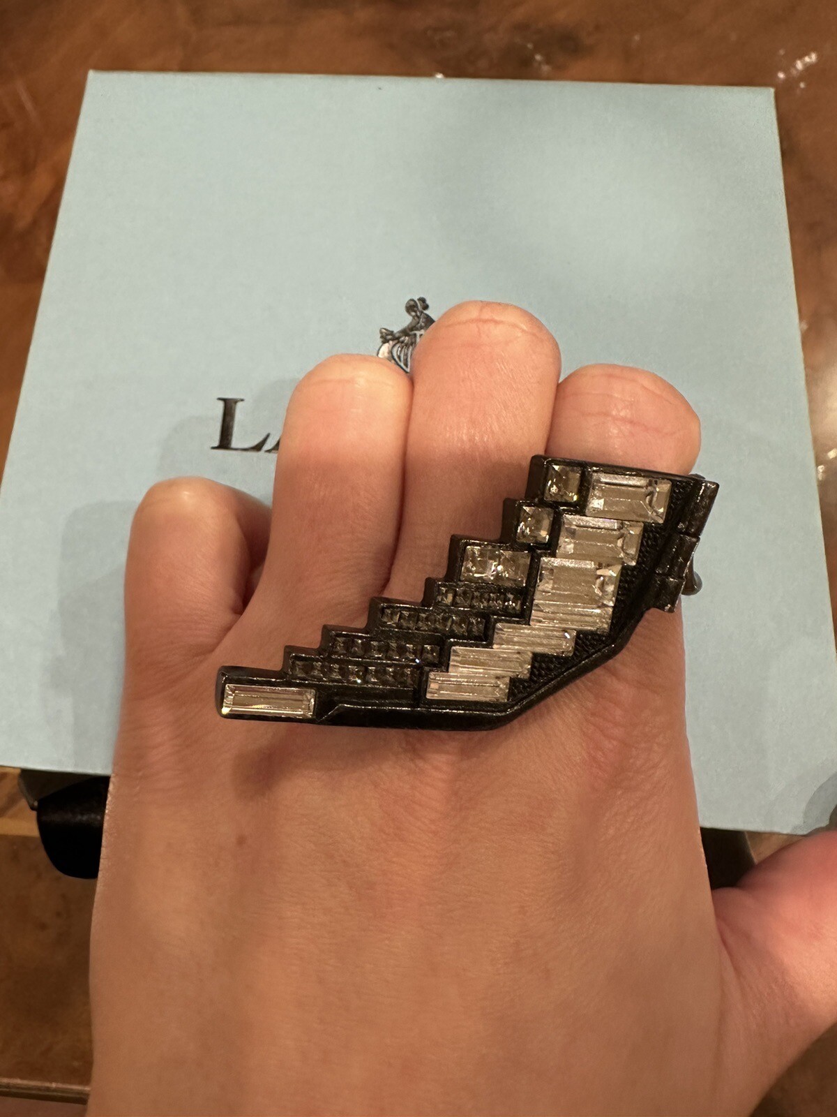 Lanvin Crystal Statement Eagle Oversized Cocktail… - image 5