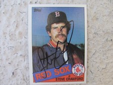 Red Sox Steve Crawford Signed Autographed 1985 Topps Mint