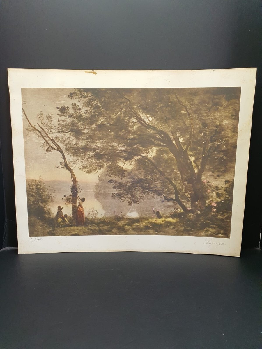 Vintage Camille Corot Print Signed Entitled 