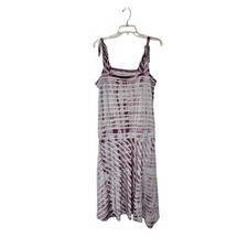 Y2K Vtg URBAN OUTFITTERS LUX Asymetric Dress Large Lagenlook Tie Dye Purple