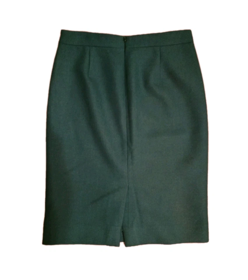J. Crew No. 2 Falda Lápiz Doble Serge Donegal Lana Kelly Verde Esmeralda Talla 0 Foto 3 de 4