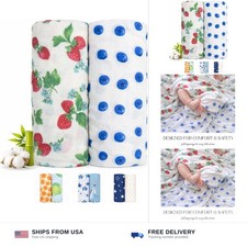 Bamboo Cotton Muslin Swaddle Blanket for Newborn Baby Girls, Breathable Soft ...