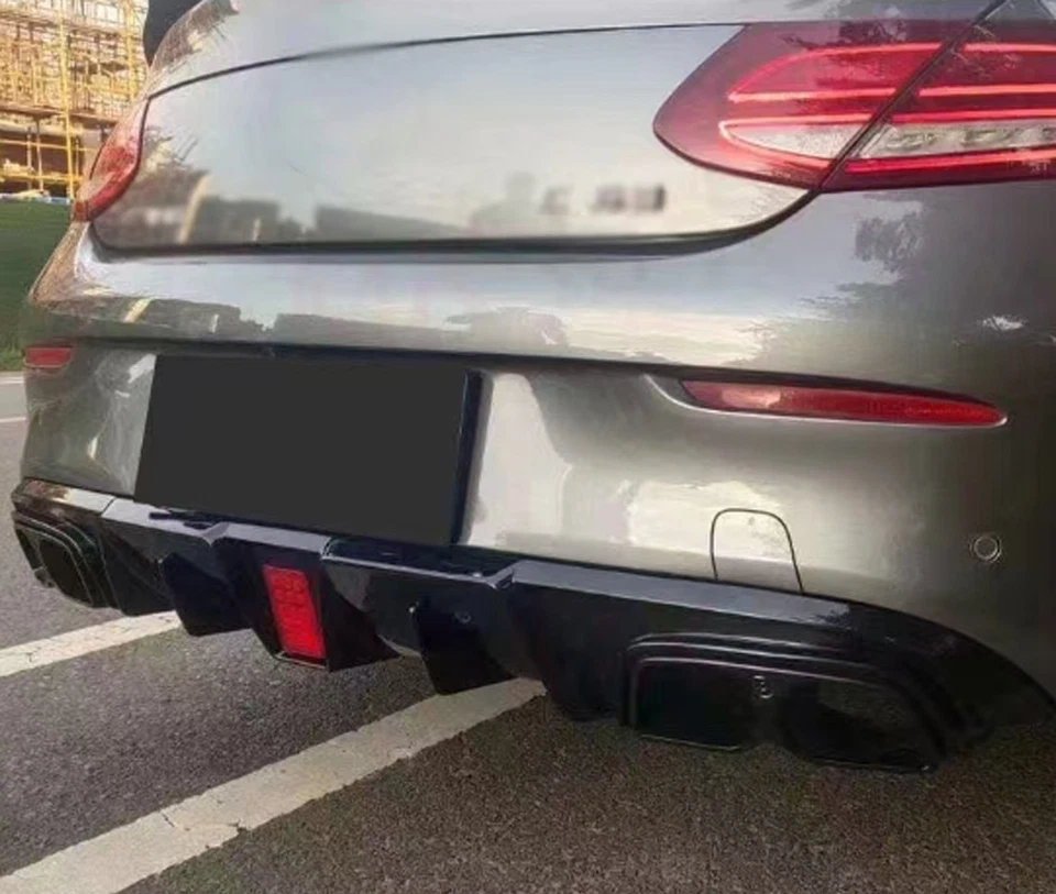For 2015-2018 Mercedes-Benz C205 C43 C63 Rear Diffuser Tailpipe Tips Gloss Black - Image 3 of 4